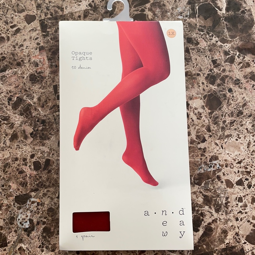 a new day red tights